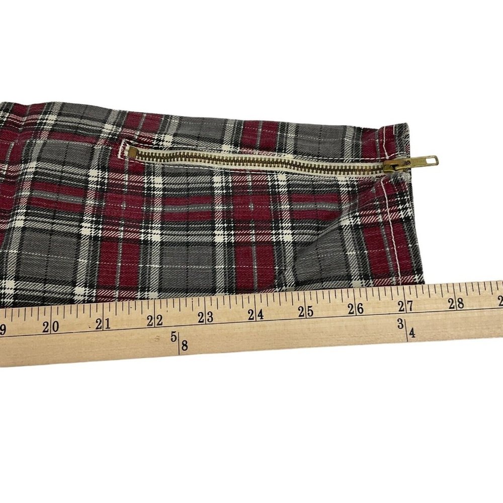 Current/Elliott Jeans Women's Sz 27 Red Plaid The Soho Zip Stiletto Skinny Nwot - Picture 12 of 14